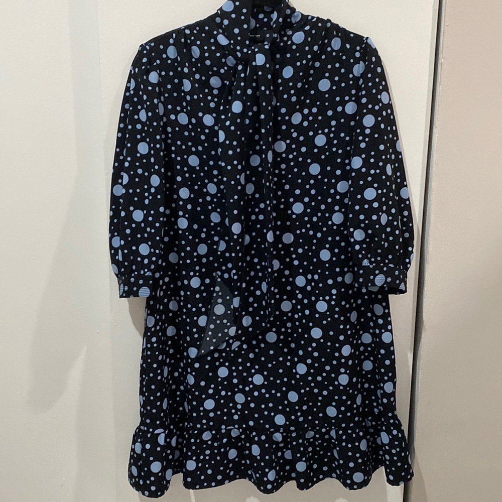 Polka dot knee length dress